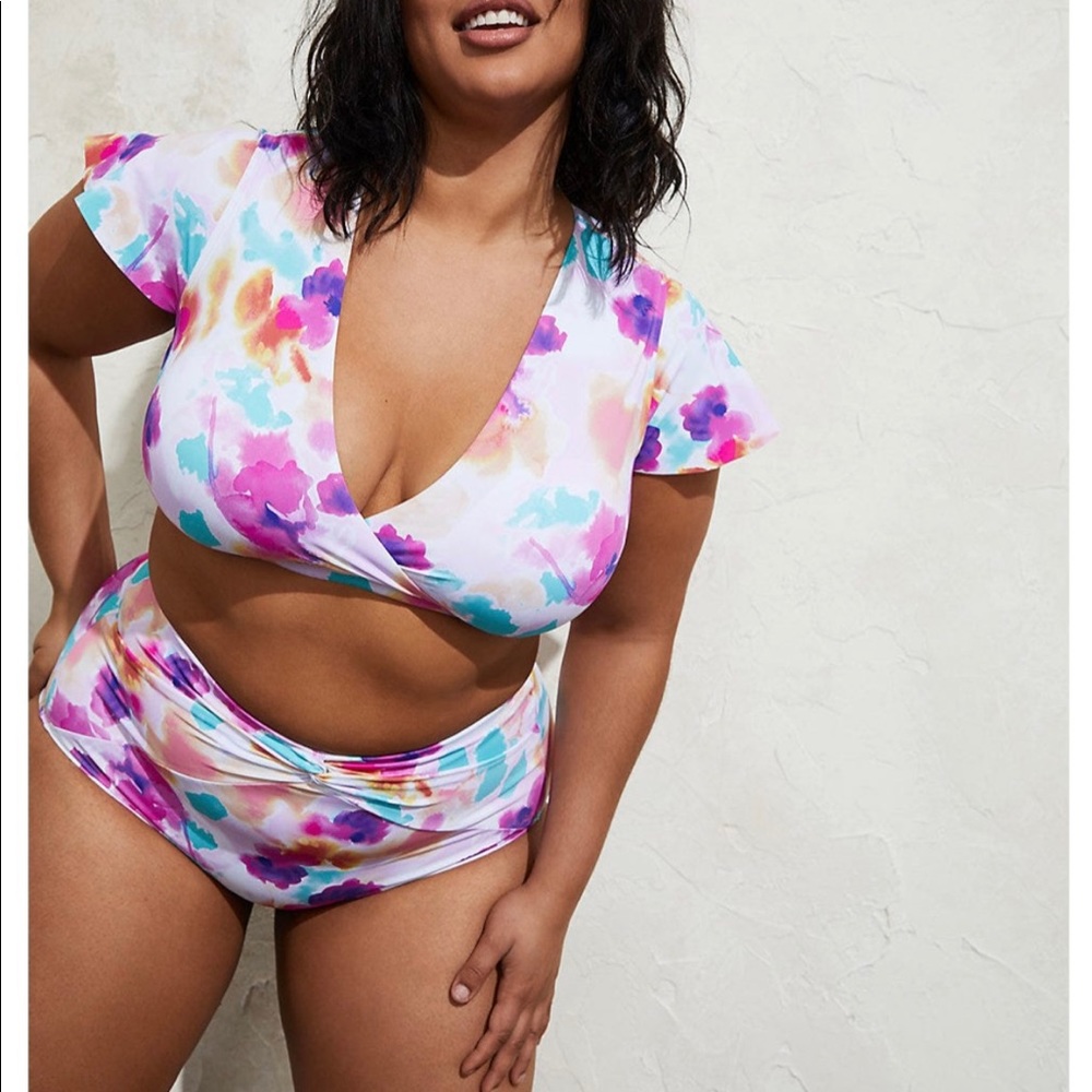 Multi Watercolor Floral Wireless Bikini